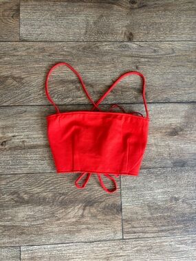 superdown Red Crop Cami Top